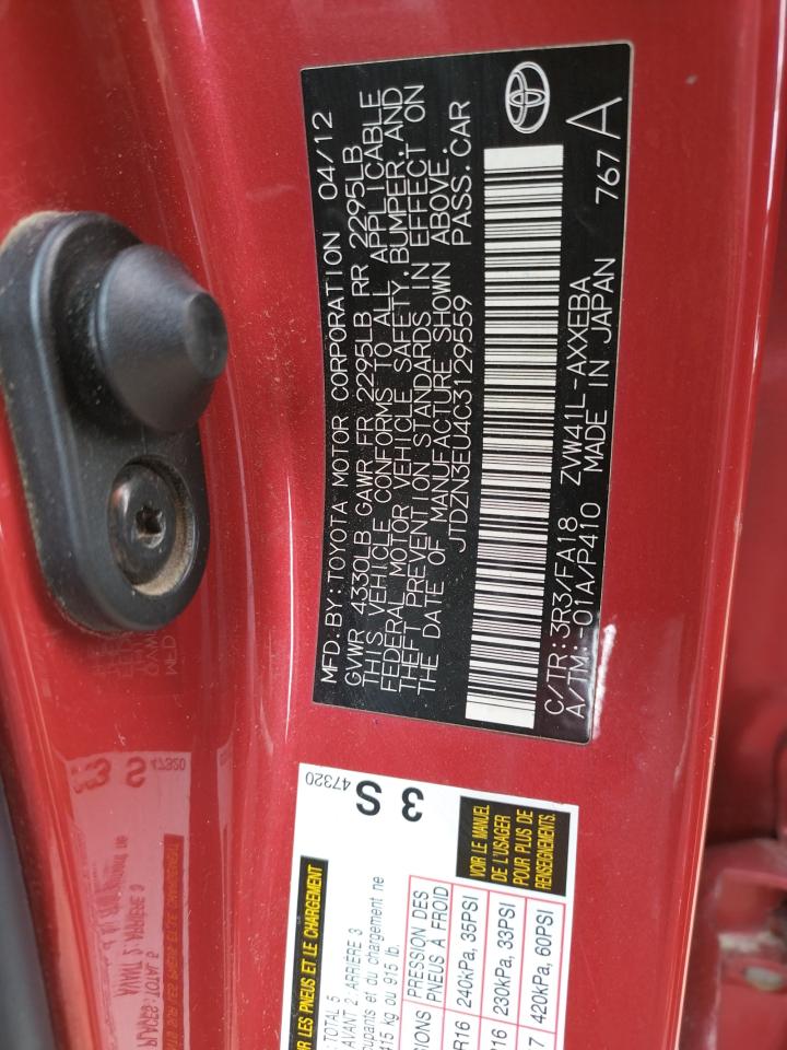Photo 10 from auction – 2012 TOYOTA PRIUS V with VIN JTDZN3EU4C3129559