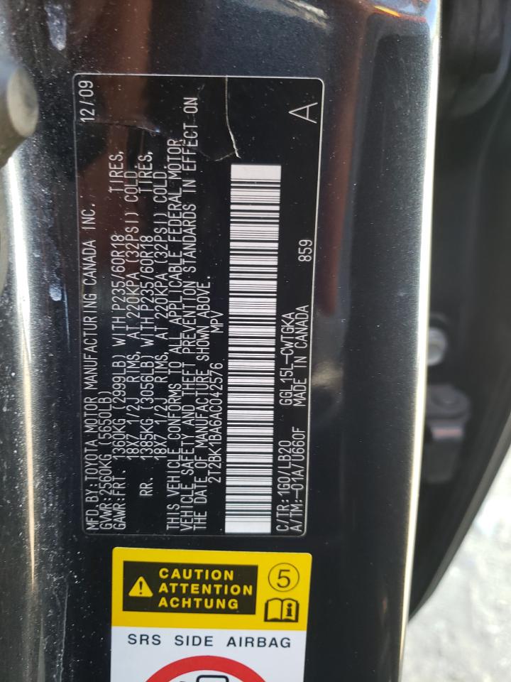 Photo 10 from auction – 2010 LEXUS RX 350 with VIN 2T2BK1BA6AC042576