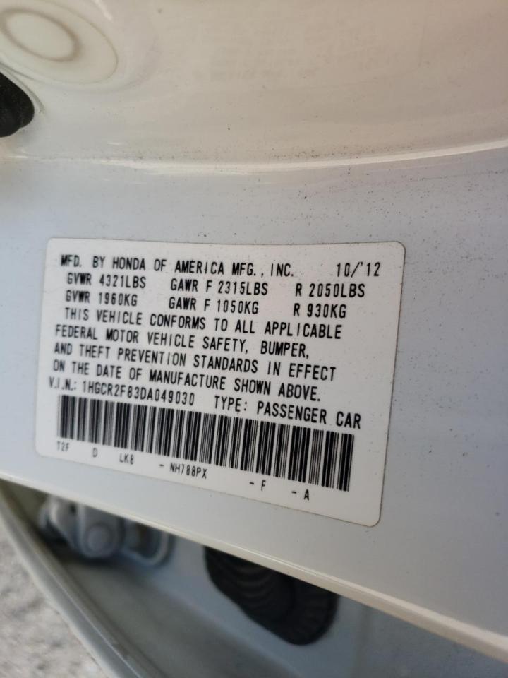 Photo 10 from auction – 2013 HONDA ACCORD EXL with VIN 1HGCR2F83DA049030