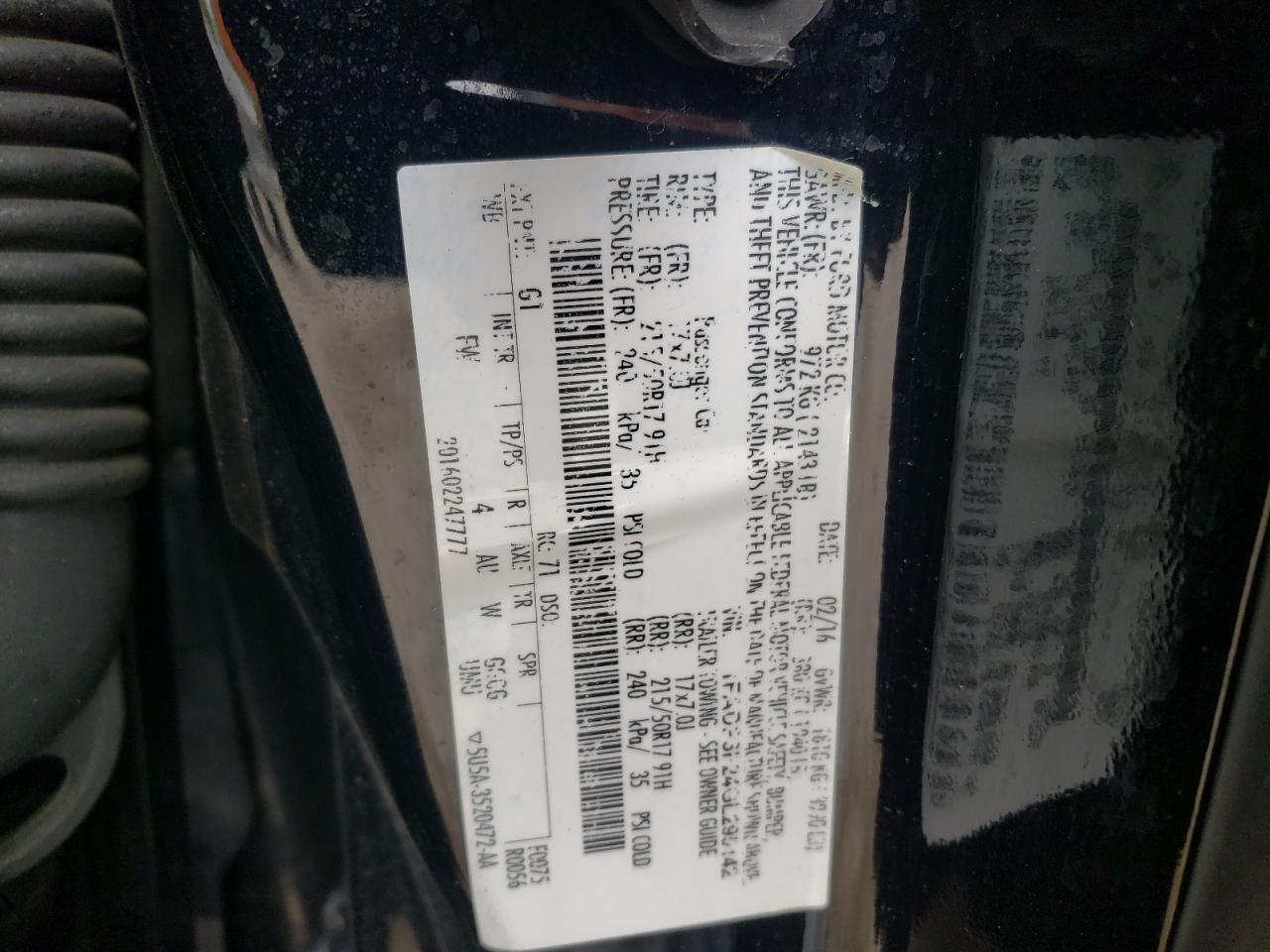 Photo 10 from auction – 2016 FORD FOCUS SE with VIN 1FADP3F24GL295142