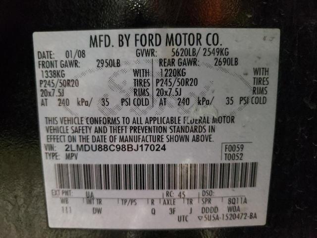 Photo 10 from auction – 2008 LINCOLN MKX with VIN 2LMDU88C98BJ17024