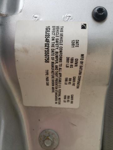 Photo 10 from auction – 2002 SATURN L100 with VIN 1G8JS54F02Y550758