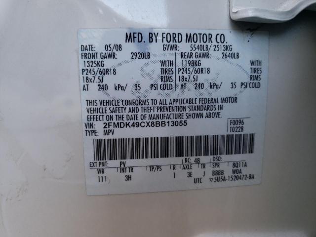 Photo 10 from auction – 2008 FORD EDGE LIMIT with VIN 2FMDK49CX8BB13055