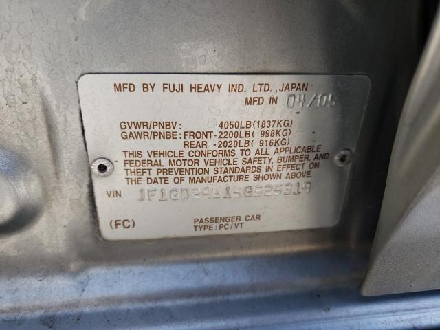 Photo 10 from auction – 2005 SUBARU IMPREZA WR with VIN JF1GD29615G525319