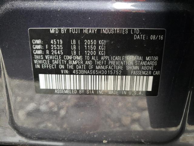 Photo 10 from auction – 2017 SUBARU LEGACY SPO with VIN 4S3BNAS65H3015752