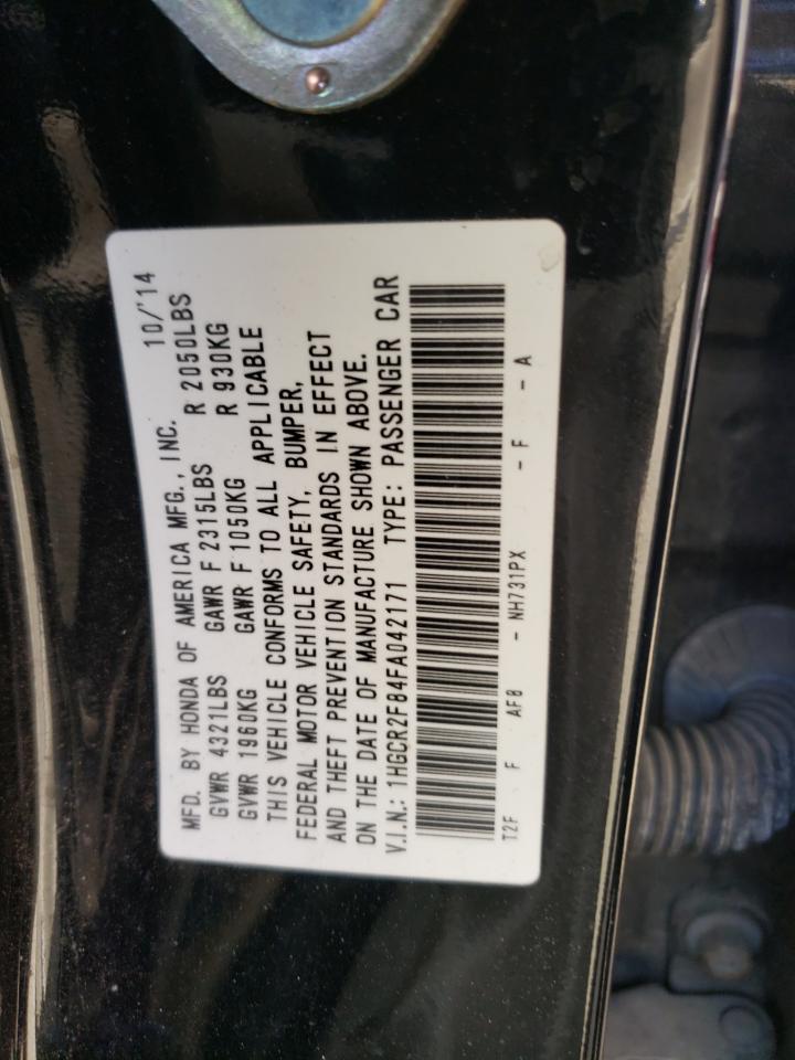 Photo 10 from auction – 2015 HONDA ACCORD EXL with VIN 1HGCR2F84FA042171