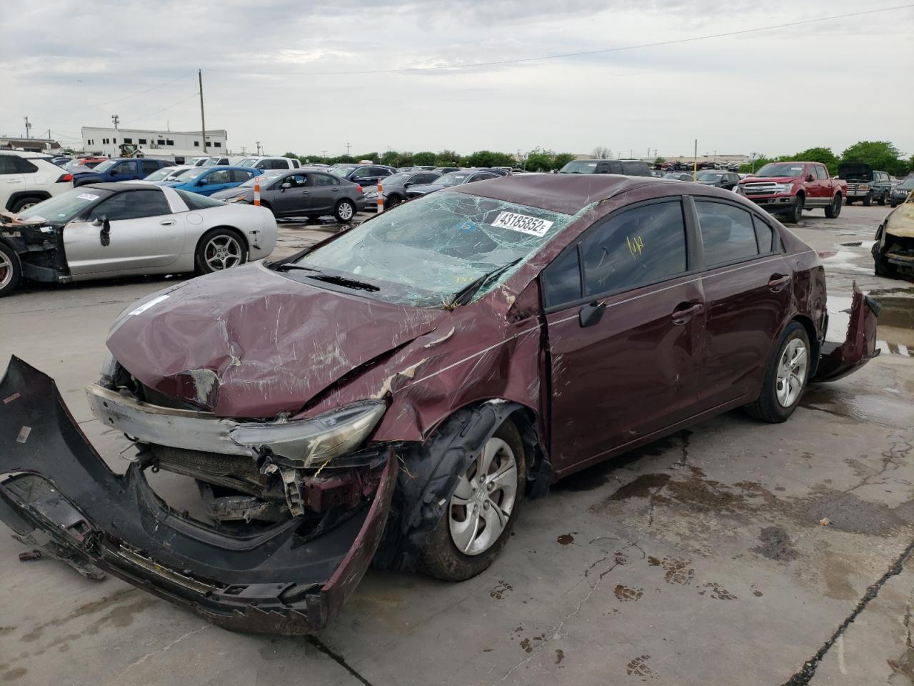 Photo 2 from auction – 2013 HONDA CIVIC LX with VIN 2HGFB2F54DH537931