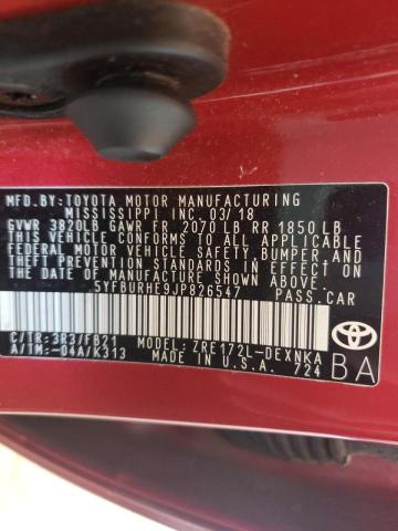 Photo 10 from auction – 2018 TOYOTA COROLLA L with VIN 5YFBURHE9JP826547