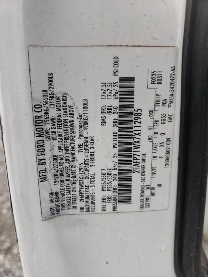 Zdjęcie 10 z aukcji – 2007 FORD CROWN VICT z VIN 2FAFP71WX7X112985