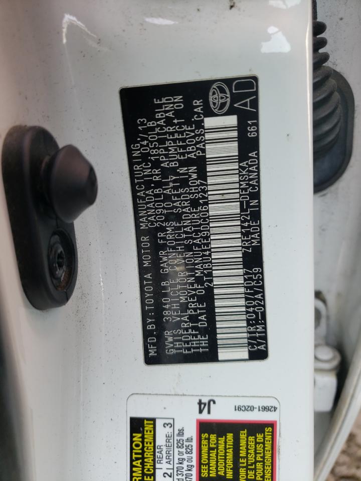 Photo 10 from auction – 2013 TOYOTA COROLLA BA with VIN 2T1BU4EE9DC061237