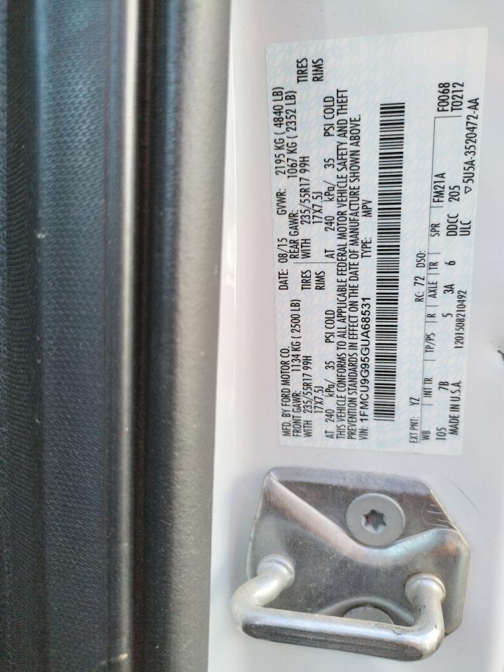 Zdjęcie 10 z aukcji – 2016 FORD ESCAPE SE z VIN 1FMCU9G95GUA68531