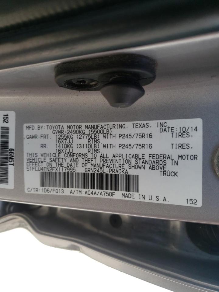 Photo 10 from auction – 2015 TOYOTA TACOMA DOU with VIN 5TFLU4EN2FX117995