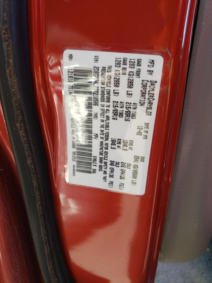 Photo 10 from auction – 2003 DODGE CARAVAN with VIN 2D8GP74L23R210506