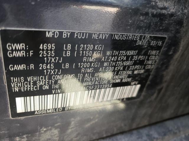 Photo 10 from auction – 2015 SUBARU OUTBACK 2. with VIN 4S4BSAAC5F3313954