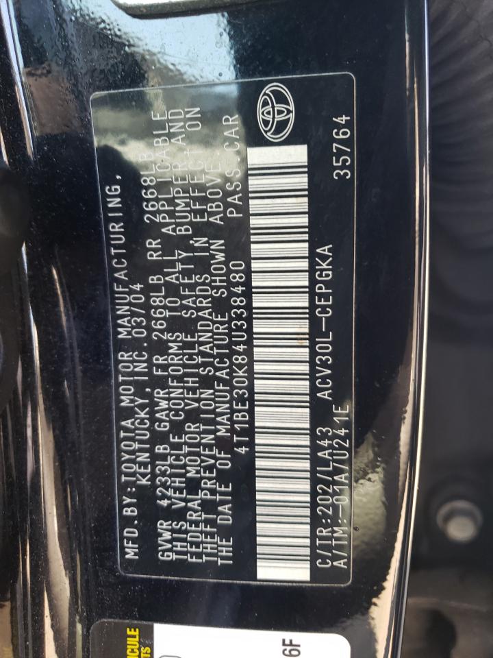 Photo 10 from auction – 2004 TOYOTA CAMRY LE with VIN 4T1BE30K84U338480