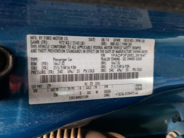Photo 10 from auction – 2014 FORD FOCUS SE with VIN 1FADP3F28EL381647