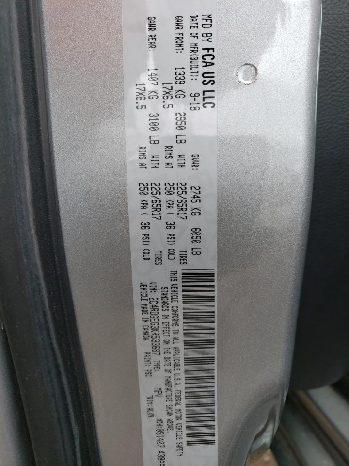Photo 10 from auction – 2019 DODGE GRAND CARA with VIN 2C4RDGEG3KR533687