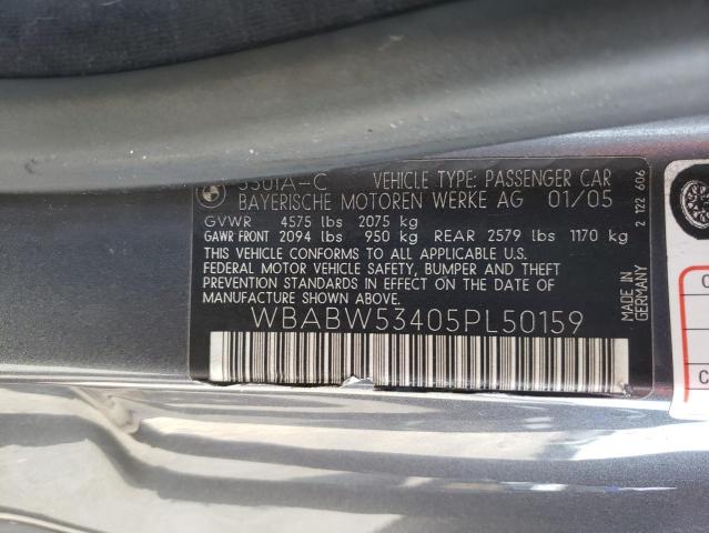 Photo 10 from auction – 2005 BMW 330 CI with VIN WBABW53405PL50159