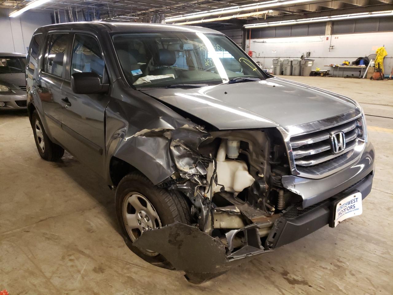 HONDA PILOT LX 2013 with VIN 5FNYF4H27DB020896 - Photo from auction