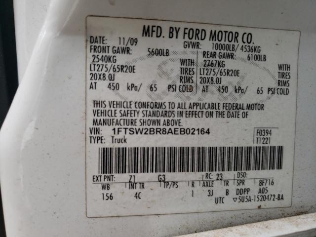صورة رقم 10 من المزاد - 2010 FORD F250 SUPER مع VIN 1FTSW2BR8AEB02164