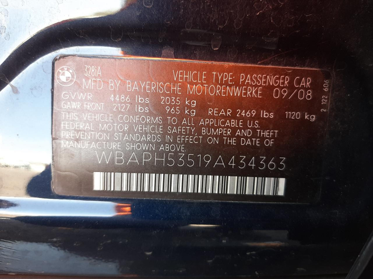 Photo 10 from auction – 2009 BMW 328 I SULE with VIN WBAPH53519A434363
