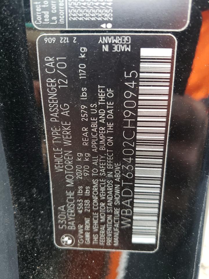 Photo 10 from auction – 2002 BMW 530 I AUTO with VIN WBADT63402CH90945