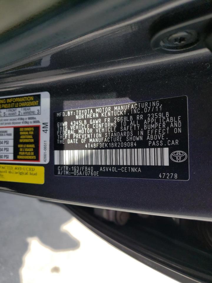 Photo 19 from auction – 2011 TOYOTA CAMRY BASE with VIN 4T4BF3EK1BR209084