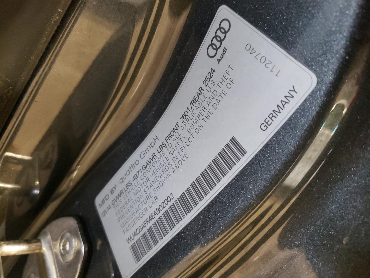 Photo 10 from auction – 2014 AUDI RS5 with VIN WUAC6AFR4EA902002
