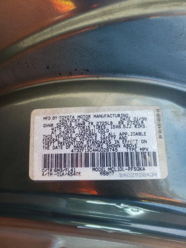 Photo 10 from auction – 1998 TOYOTA SIENNA LE/ with VIN 4T3ZF13C4WU028745