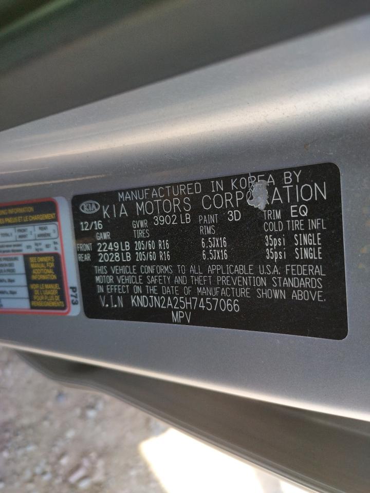 Photo 10 from auction – 2017 KIA SOUL with VIN KNDJN2A25H7457066