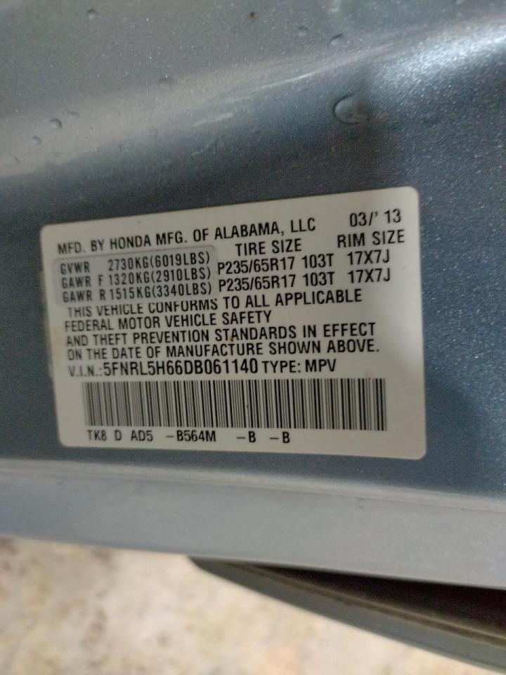 Photo 10 from auction – 2013 HONDA ODYSSEY EX with VIN 5FNRL5H66DB061140