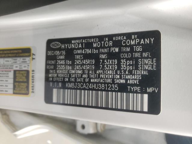 Photo 10 from auction – 2017 HYUNDAI TUCSON LIM with VIN KM8J3CA24HU381235