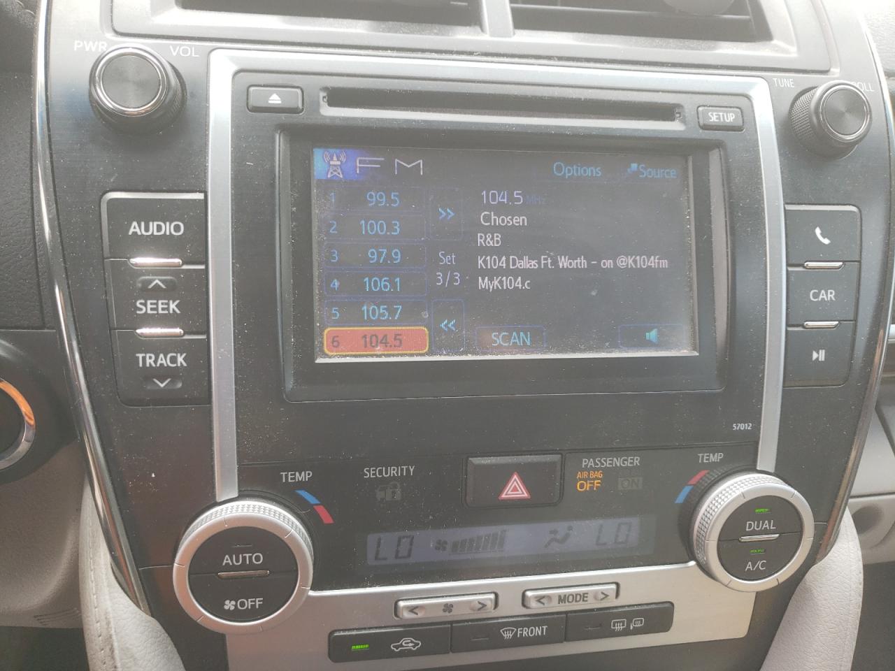 Photo 9 from auction – 2012 TOYOTA CAMRY BASE with VIN 4T1BF1FK9CU002683