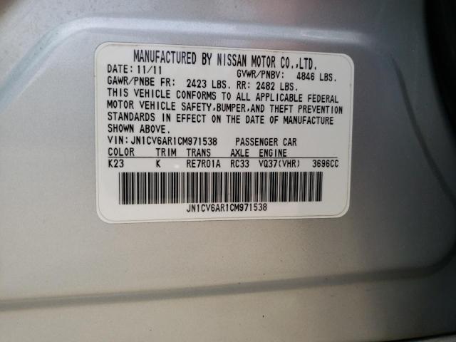 Photo 10 from auction – 2012 INFINITI G37 with VIN JN1CV6AR1CM971538
