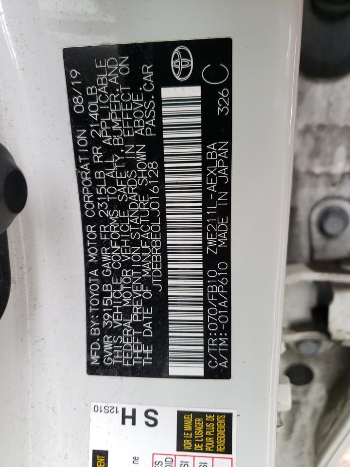 Photo 10 from auction – 2020 TOYOTA COROLLA LE with VIN JTDEBRBE0LJ016128
