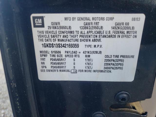 Photo 10 from auction – 2004 GMC ENVOY with VIN 1GKDS13S342169359