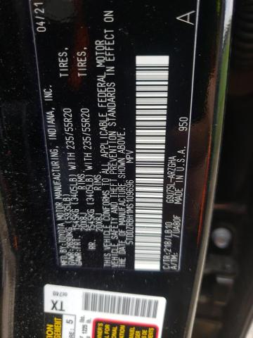 Photo 10 from auction – 2021 TOYOTA HIGHLANDER with VIN 5TDDZRBH1MS109696