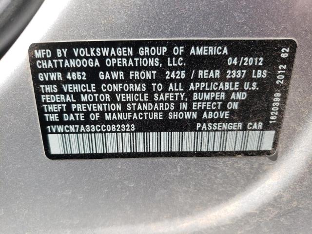 Photo 10 from auction – 2012 VOLKSWAGEN PASSAT SEL with VIN 1VWCN7A33CC082323