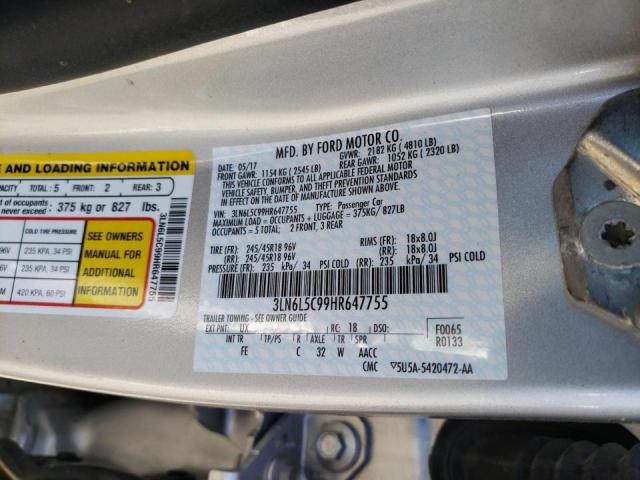 Photo 10 from auction – 2017 LINCOLN MKZ SELECT with VIN 3LN6L5C99HR647755