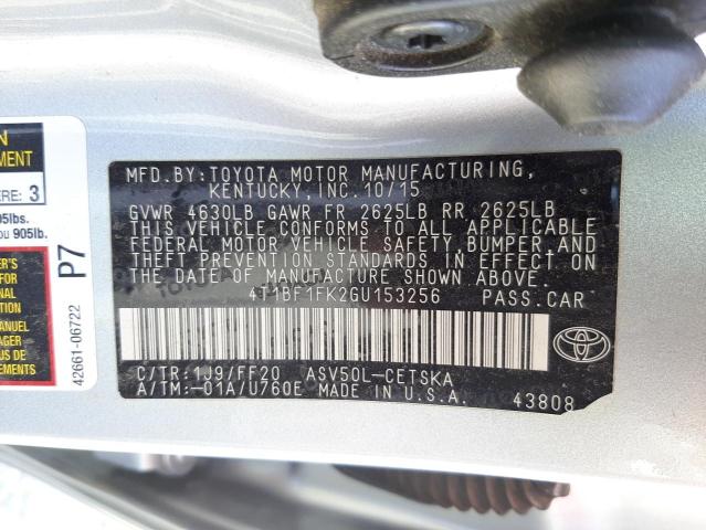 Photo 10 from auction – 2016 TOYOTA CAMRY LE with VIN 4T1BF1FK2GU153256