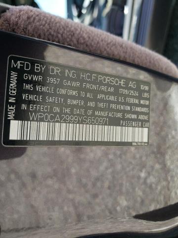 PORSCHE 911 CARRER 2000 with VIN WP0CA2999YS650971 - Photo from auction