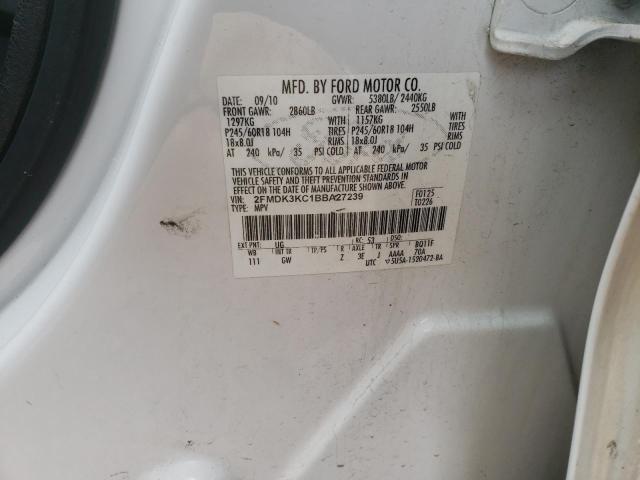 Photo 10 from auction – 2011 FORD EDGE LIMIT with VIN 2FMDK3KC1BBA27239