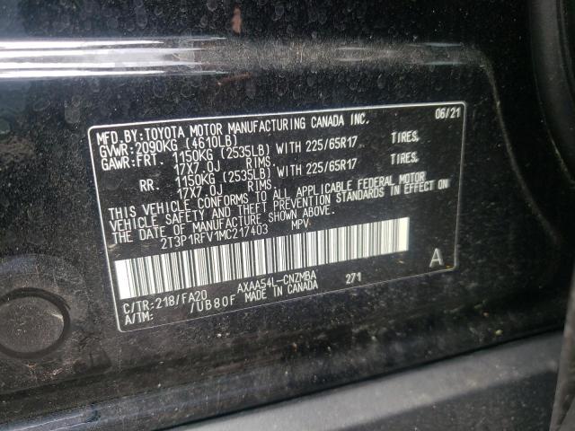 Photo 10 from auction – 2021 TOYOTA RAV4 XLE with VIN 2T3P1RFV1MC217403