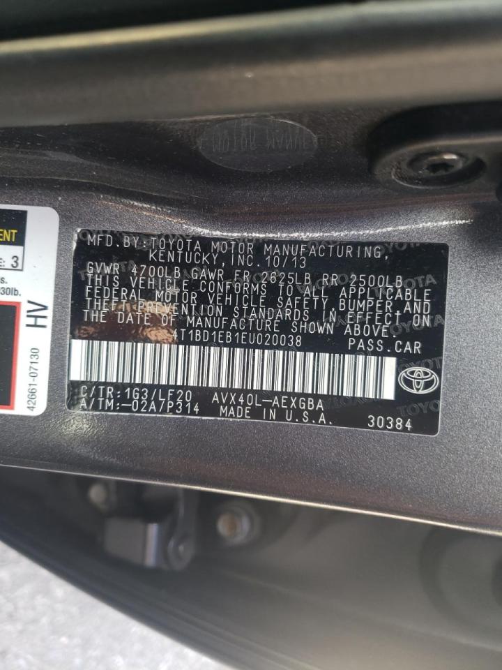 Photo 10 from auction – 2014 TOYOTA AVALON HYB with VIN 4T1BD1EB1EU020038