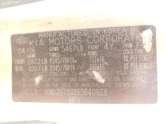 Photo 10 from auction – 2006 KIA SORENTO EX with VIN KNDJD733865640928