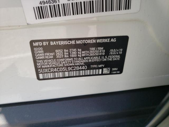 Photo 10 from auction – 2020 BMW X5 SDRIVE with VIN 5UXCR4C05L9C28440