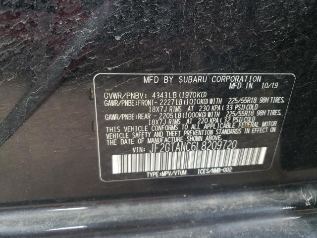 SUBARU CROSSTREK 2020 with VIN JF2GTANC6L8209720 - Photo from auction