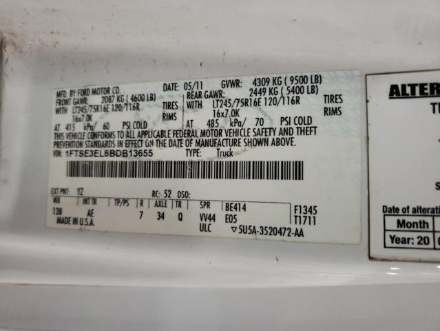 FORD ECONOLINE 2011 with VIN 1FTSE3EL6BDB13655 - Photo from auction