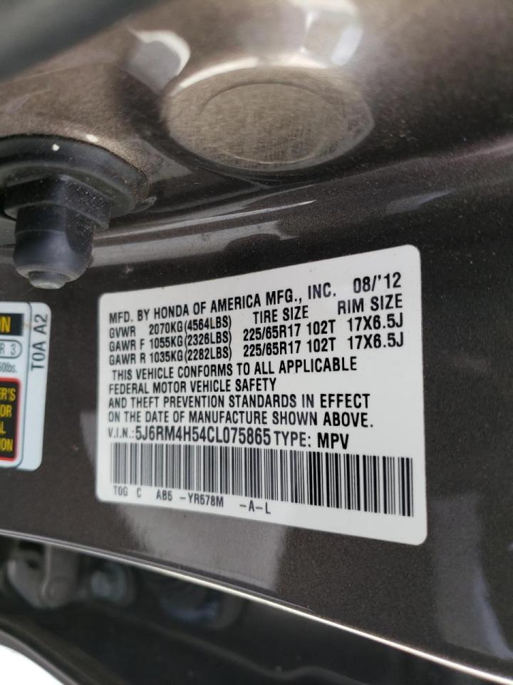 Photo 10 from auction – 2012 HONDA CR-V EX with VIN 5J6RM4H54CL075865