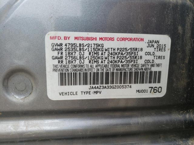Photo 10 from auction – 2016 MITSUBISHI OUTLANDER with VIN JA4AZ3A33GZ005374